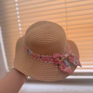 Straw Sun Hat with Floral Band